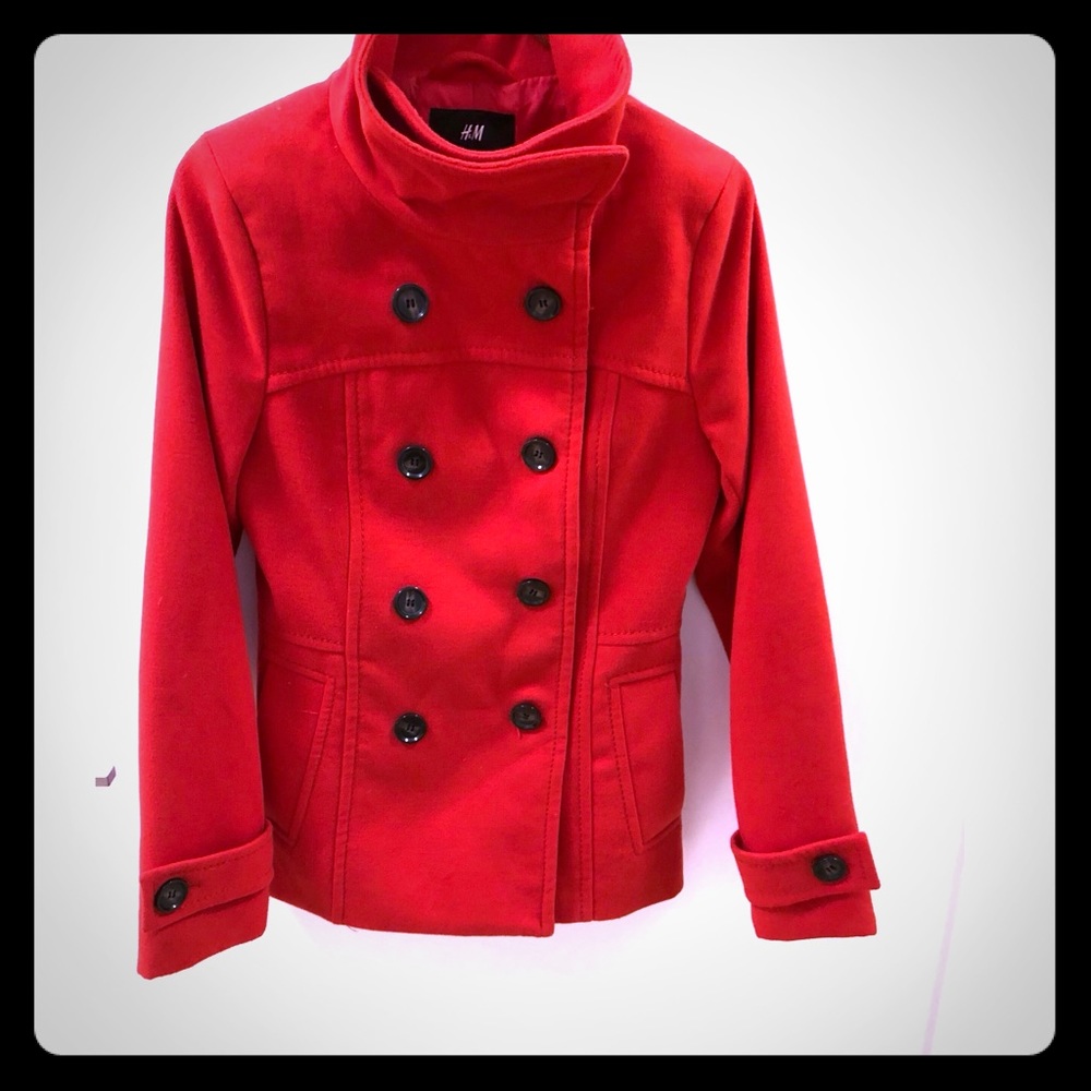 H&M Red Peacoat *Brand New condition*
